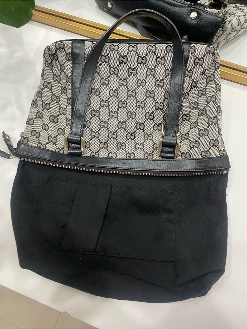 Gucci Black & Beige GG Canvas Tote Bag - Picture 13 of 16